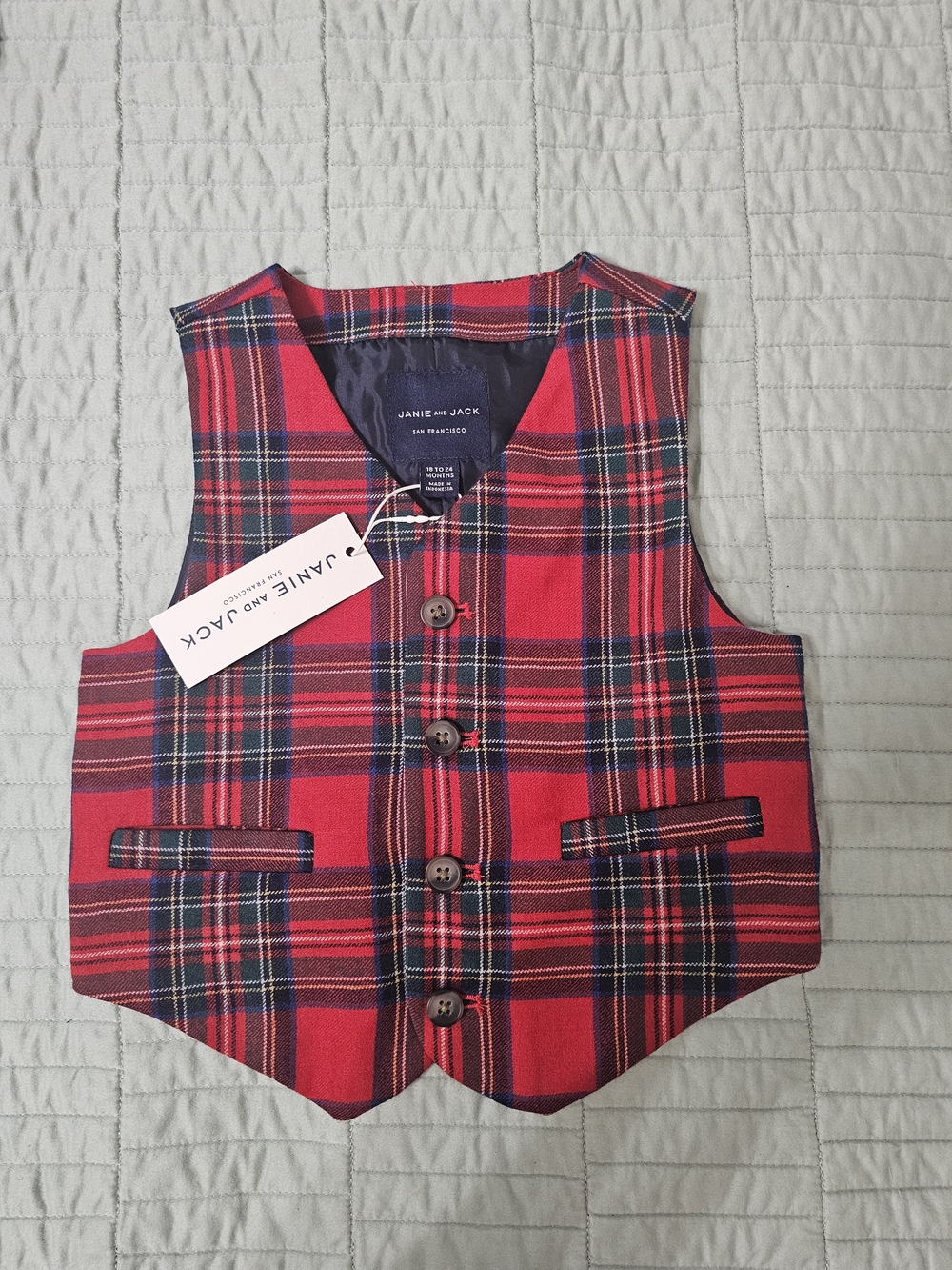 Janie and Jack Tartan Vest